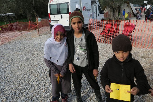 Kinderen in kamp Moria op Lesbos, Griekenland
