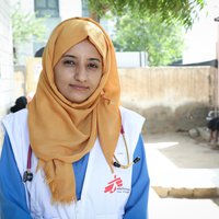 Dr. Dhuha Shamsaddin werkt als medisch teamleider, in Ad Dahi Jemen