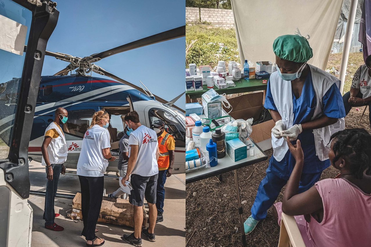 Onze teams bieden noodhulp na aardbeving Haïti in 2021.  © Nico Dauterive/MSF