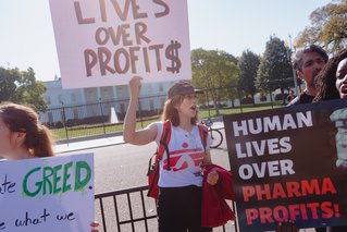 demonstratie voor het Witte Huis in Washington.