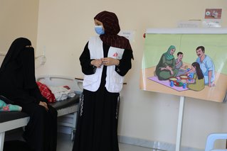 Gezondheidsvoorlichter voedingkliniek  moeder- en kindziekenhuis Houban Jemen