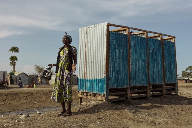 Toiletten in het Bentiu-kamp in Zuid-Soedan