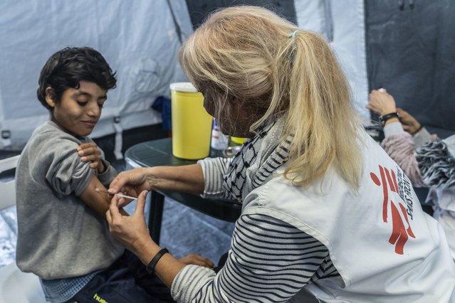 Kinderen vaccineren op Lesbos