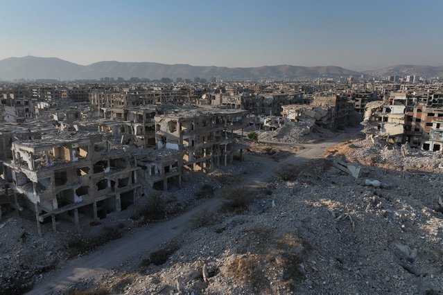 In Oost-Ghouta zijn hele wijken met de grond gelijkgemaakt. © Omar Haj Kadour