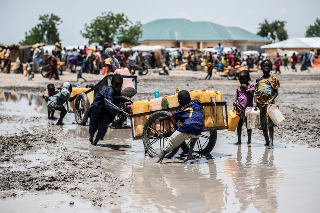 Kamp voor binnenlandse vluchtelingen in Ngala, Nigeria.