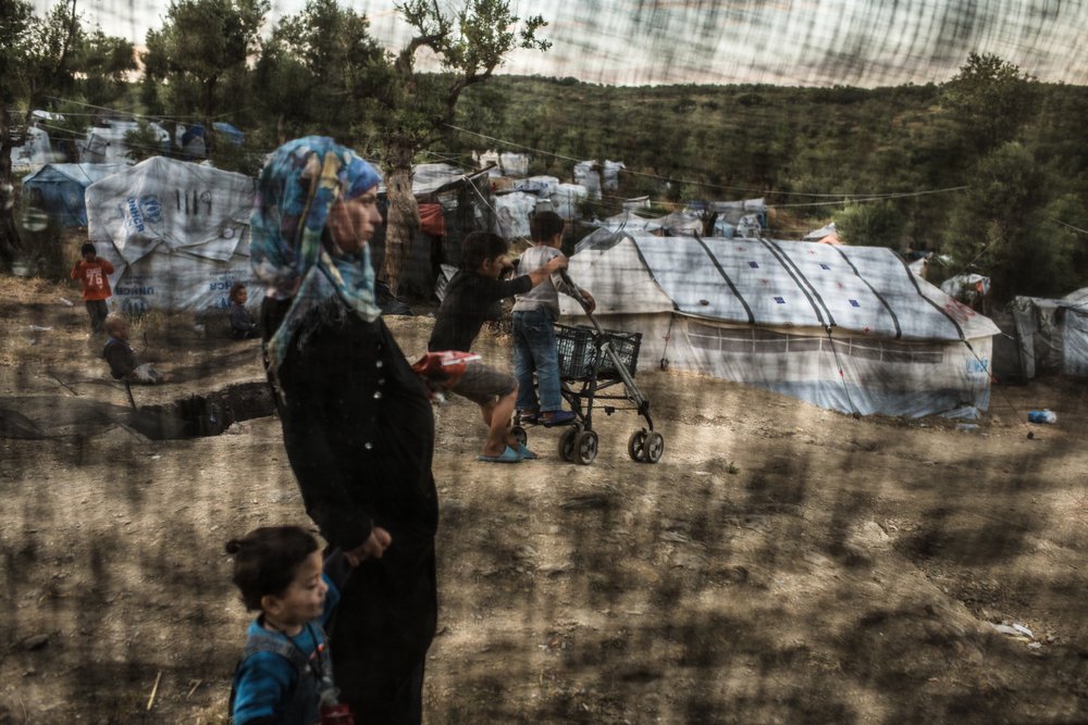Vluchtelingenkamp in Moria, Griekenland