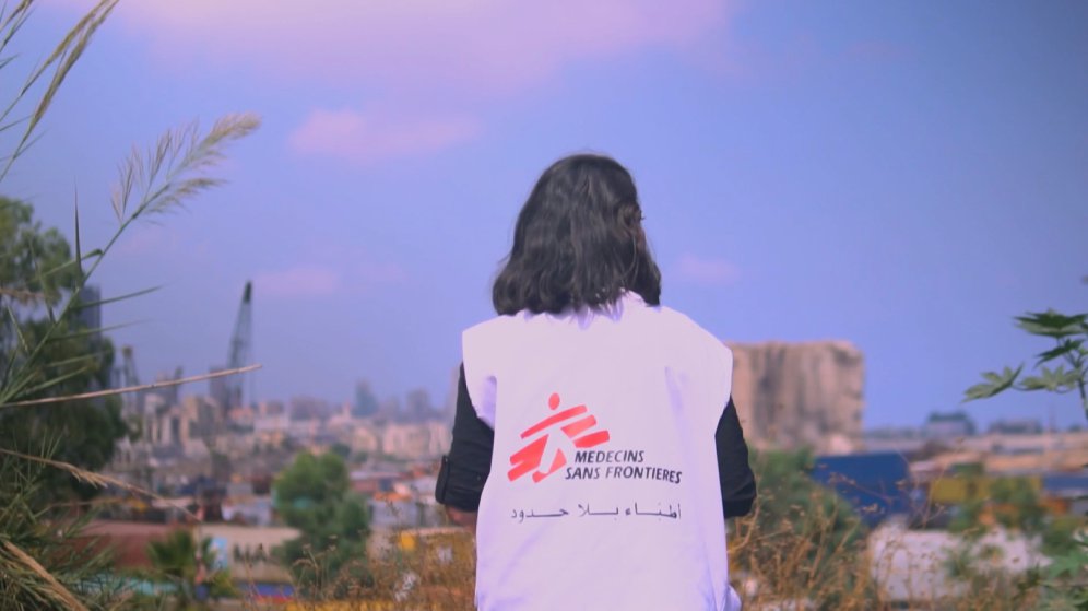 Hulpverlener Artsen zonder Grezen in Beiroet, Libanon