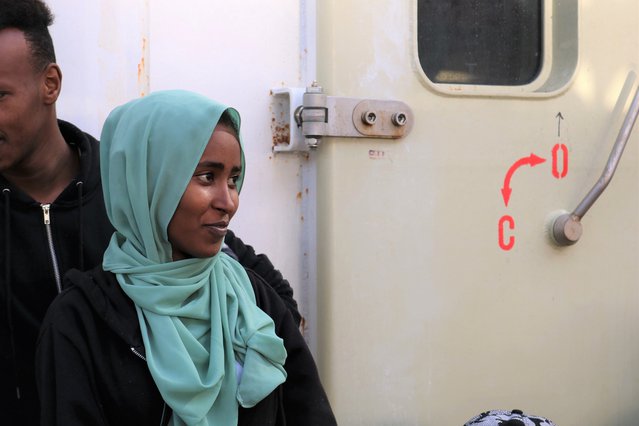Foto: vrouw uit Somalië aan boord van reddingsschip Ocean Viking op de Middellandse Zee. © MSF/Hannah Wallace Bowman