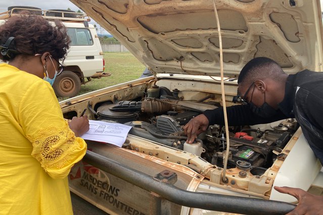 Vrouwelijke chauffeurs in het zuiden van Afrika.