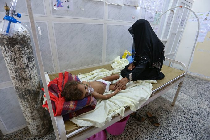 Een patiënt in ons ziekenhuis in Jemen.