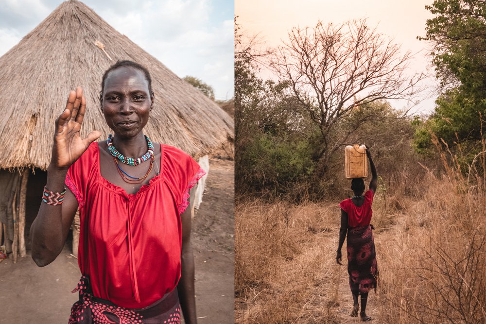 Roda James is een moeder van vier kinderen en een maïs- en cassaveboer. Ze is enorm blij dat er nu schoon drinkwater beschikbaar is.