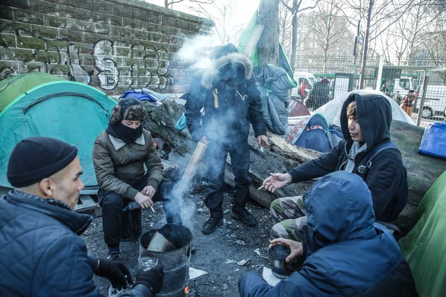 Leven in een provisorisch kampen in Noord-Parijs, in januari dit jaar. © Mohammad Ghannam/MSF
